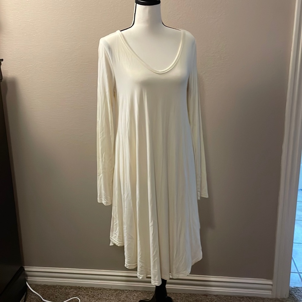 Long sleeve ivory dress